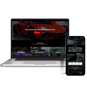 Car Detailing Website Design on Laptop and Mobile
